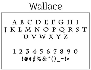 Wallace Personalized Return Address Embosser Font