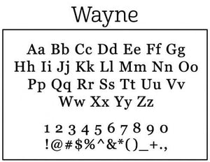 Wayne Rectangle Personalized Return Address Stamp font