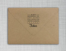Fisher Personalized Self-inking Round Return Address Stamp on Envelope