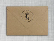 Frances Personalized Self-inking Round Return Address Stamp on Envelope