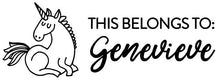 Genevieve Unicorn Rectangle Personalized Self Inking Return Address Stamp