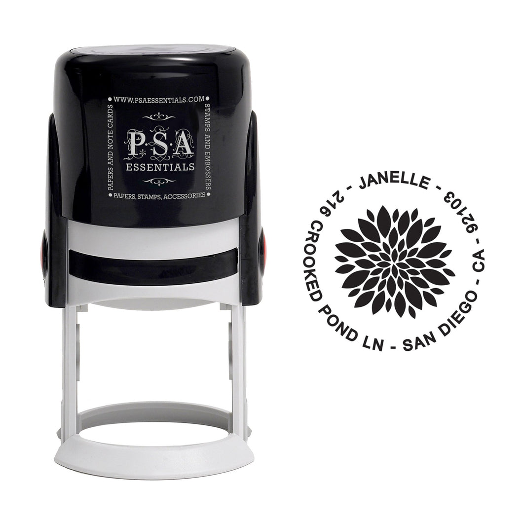 Round PSA Essentials Personalized Self-Inking Return Address Stamp