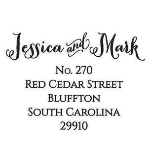 Jessica Personalized Self-inking Round Return Address Stamp on Envelope