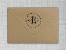 Larrabee Personalized Self-inking Round Return Address Stamp on Envelope