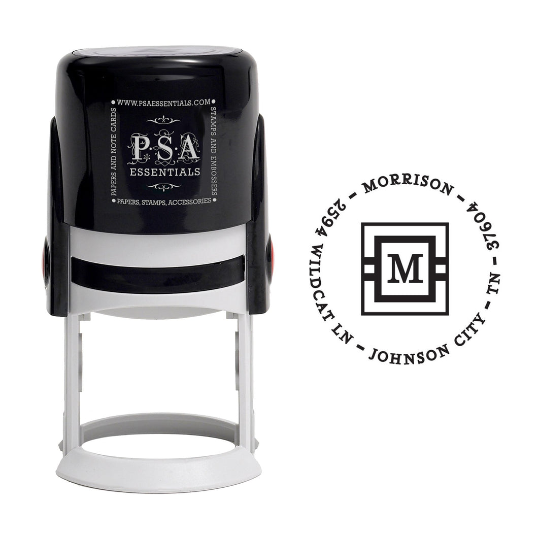 Round PSA Essentials Personalized Self-Inking Return Address Stamp