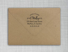 OMalley Return Address Self Inking Stamp Design on envelope