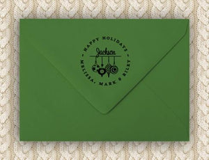 Ornaments Personalized Self-inking Round Return Address Design on Envelope
