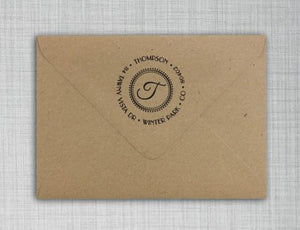 Thompson Personalized Self Inking Return Address Stamp on Envelope