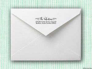 Valentine Return Address Self Inking Stamp on envelope