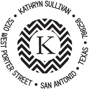 Kelly Hughes Chevron Personalized Self-inking Round Return Address Stamp