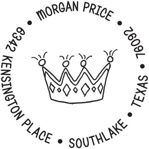 Kelly Hughes Tiara Personalized Self-inking Round Return Address Stamp